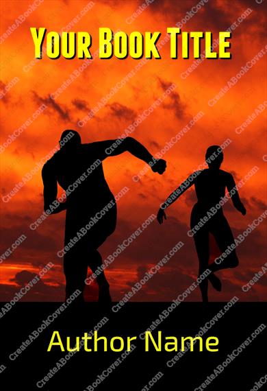 Man Woman Running Athletes Sunset Sihoulette