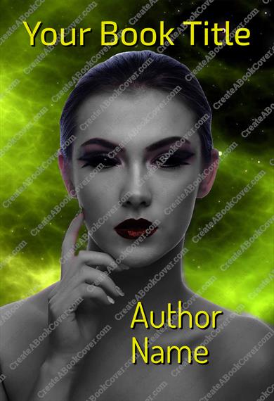 Woman's Face Green Background